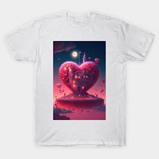 valentine's day Heart of pink Wood T-Shirt